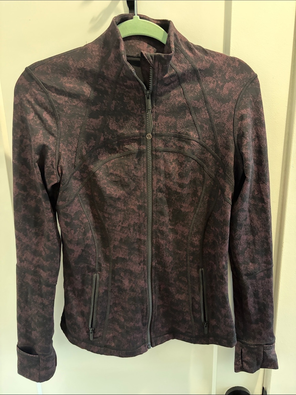 lululemon athletica Plum and Black Patterned Zip Jacket